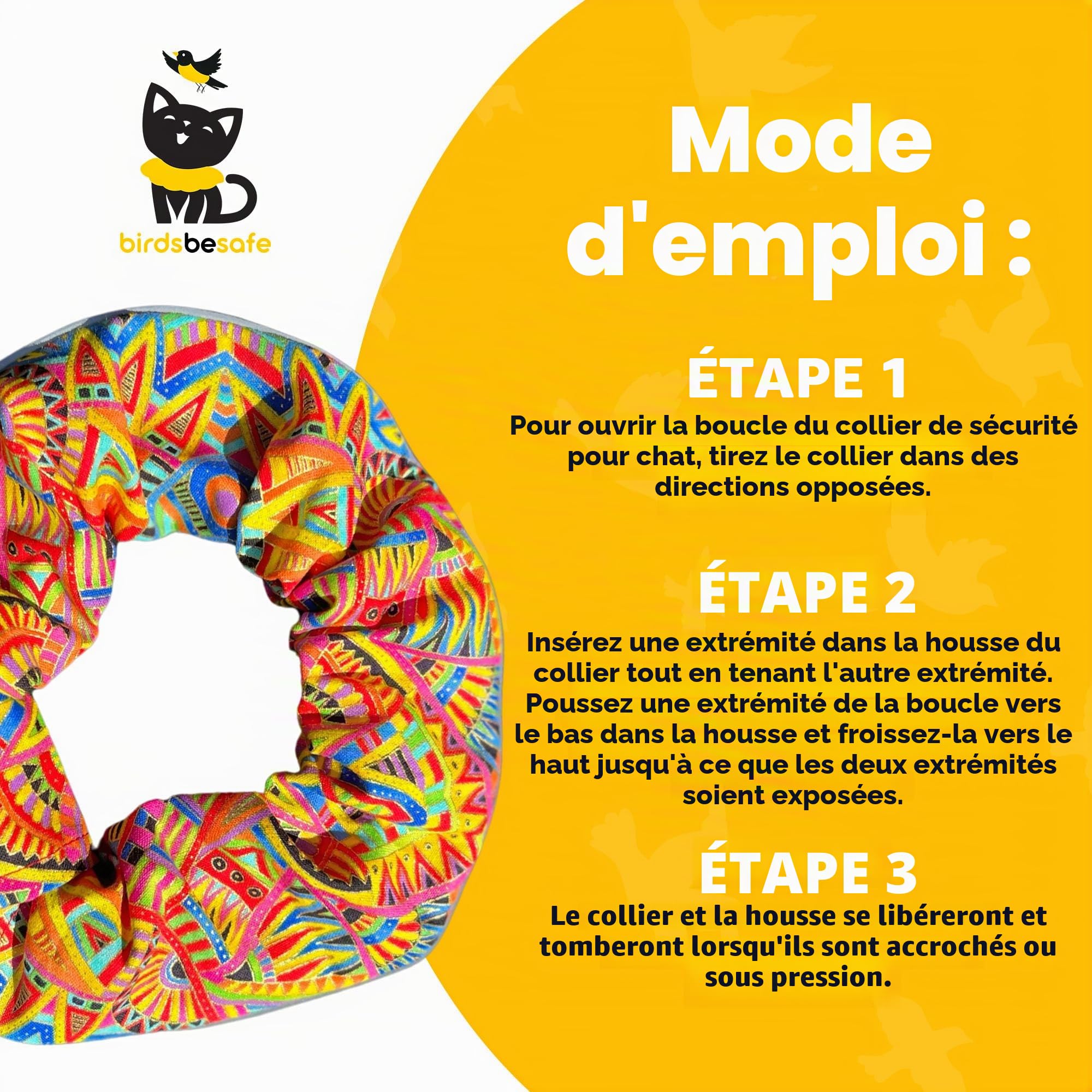 Birdsbesafe Collier pour Chat pour Oiseaux – Collier d'avertissement pour Chat, scientifiquement prouvé pour Aider à empêcher Votre Chat d'attraper des Oiseaux