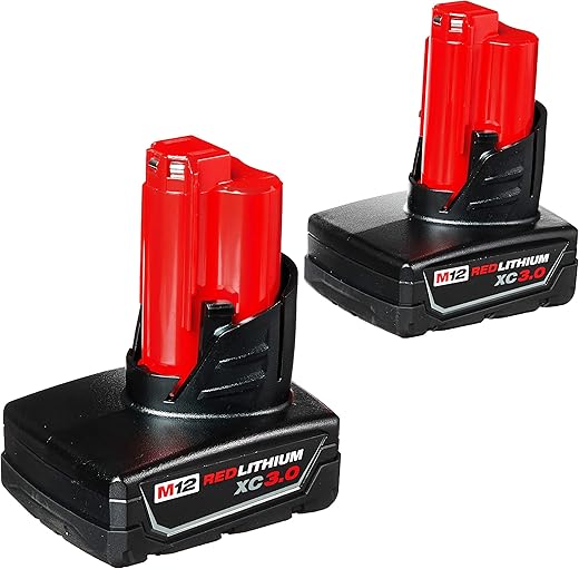 Batteries Milwaukee 12V Lithium Ion 3.0Ah Battery Twin Pack