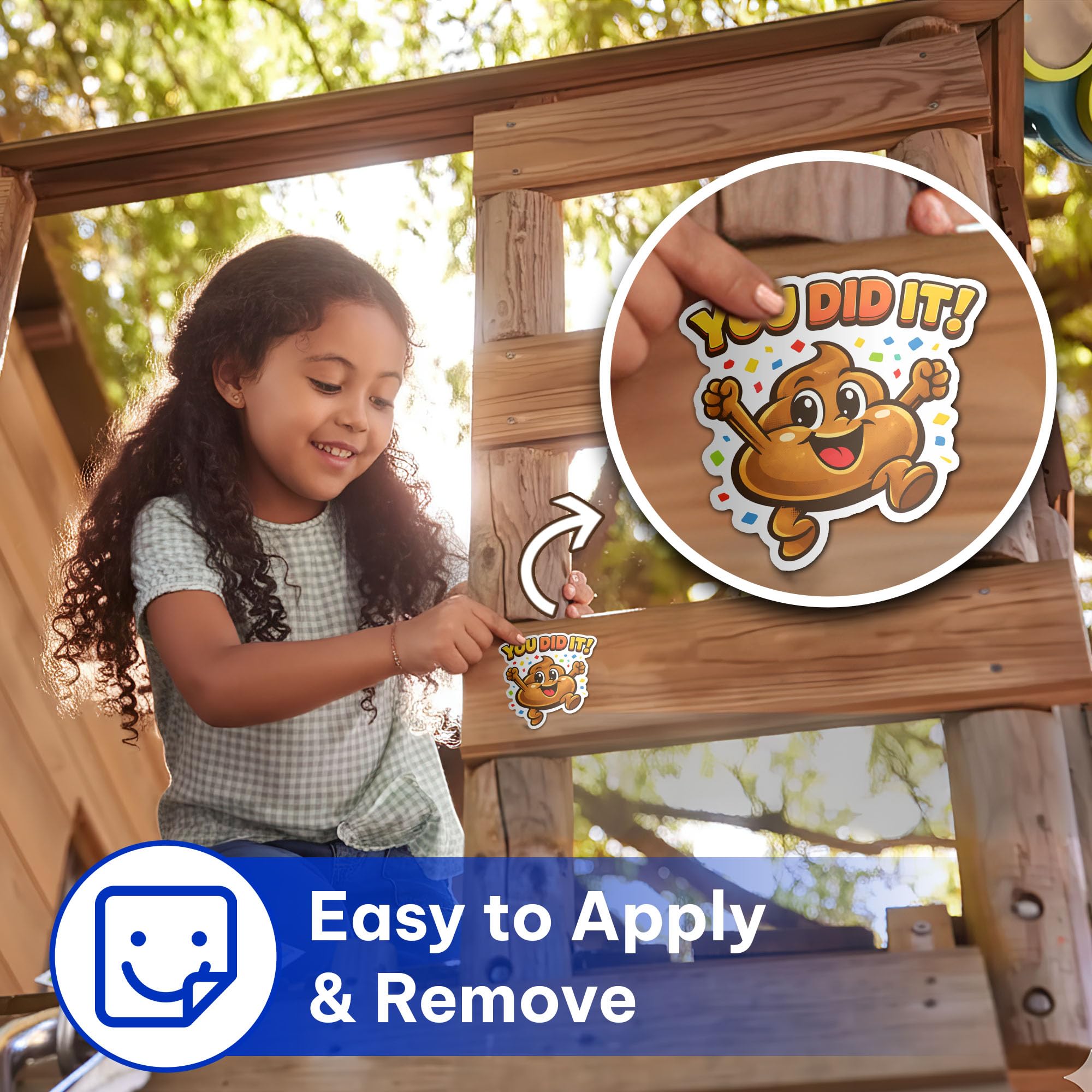 3PCS Potty Training Stickers for Kids, Funny Poop Emoji “You Did It” Reward Stickers, Waterproof Vinyl Potty Stickers for Potty Training, Pee Stickers, Poop Party Decorations, Emoji Stickers for Kids - 4
