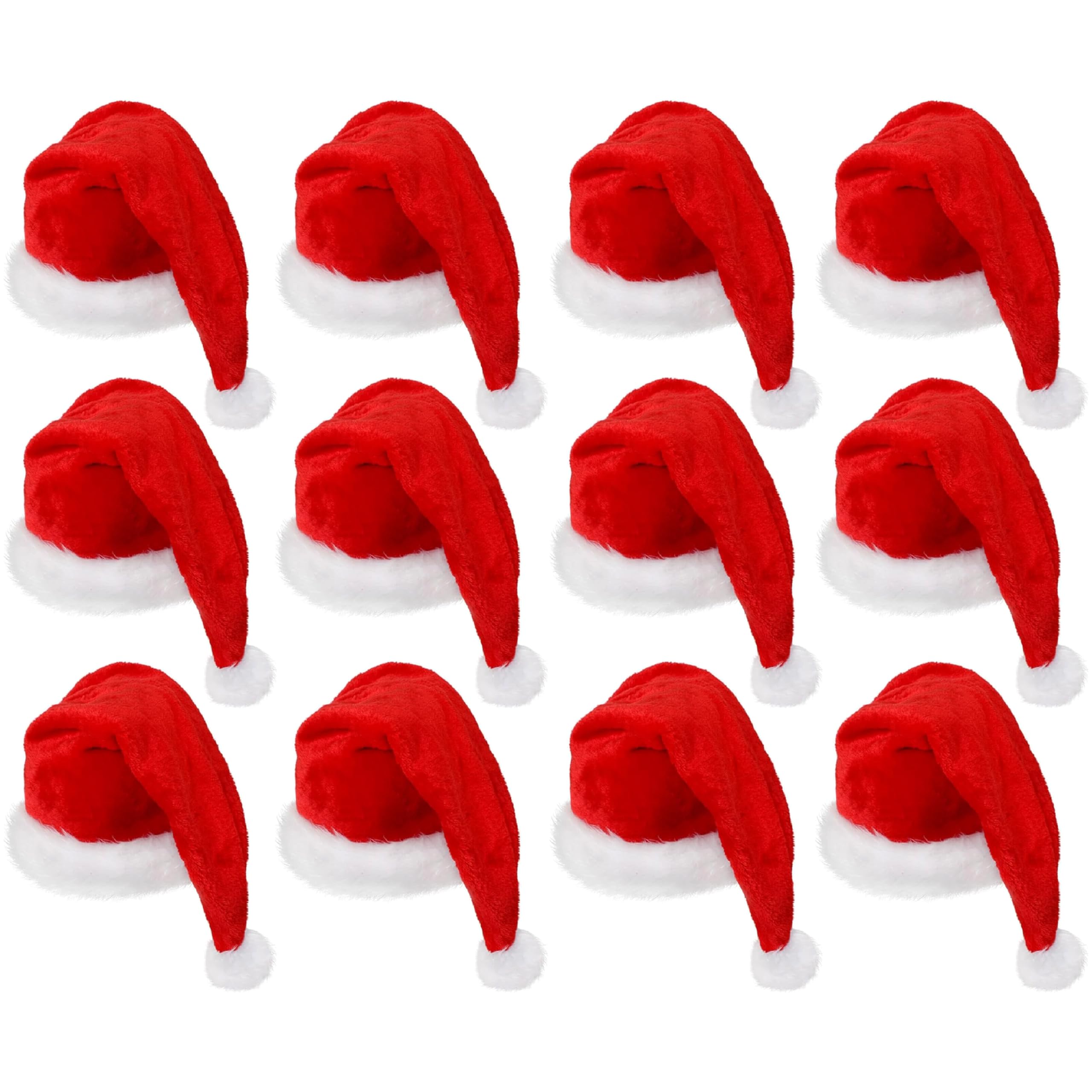I LOVE FANCY DRESS LTD Cappello di Natale Peluche, Cappello di Natale Padre di Natale per Adulti: Taglia Unica X12