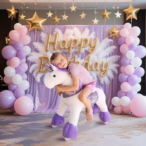Miniatura 9 de PonyCycle Caballo grande de unicornio para niños grandes (con freno42.5 pulgadas de alturatamaño 5 para edades de 7 a 12 años), juguetes de