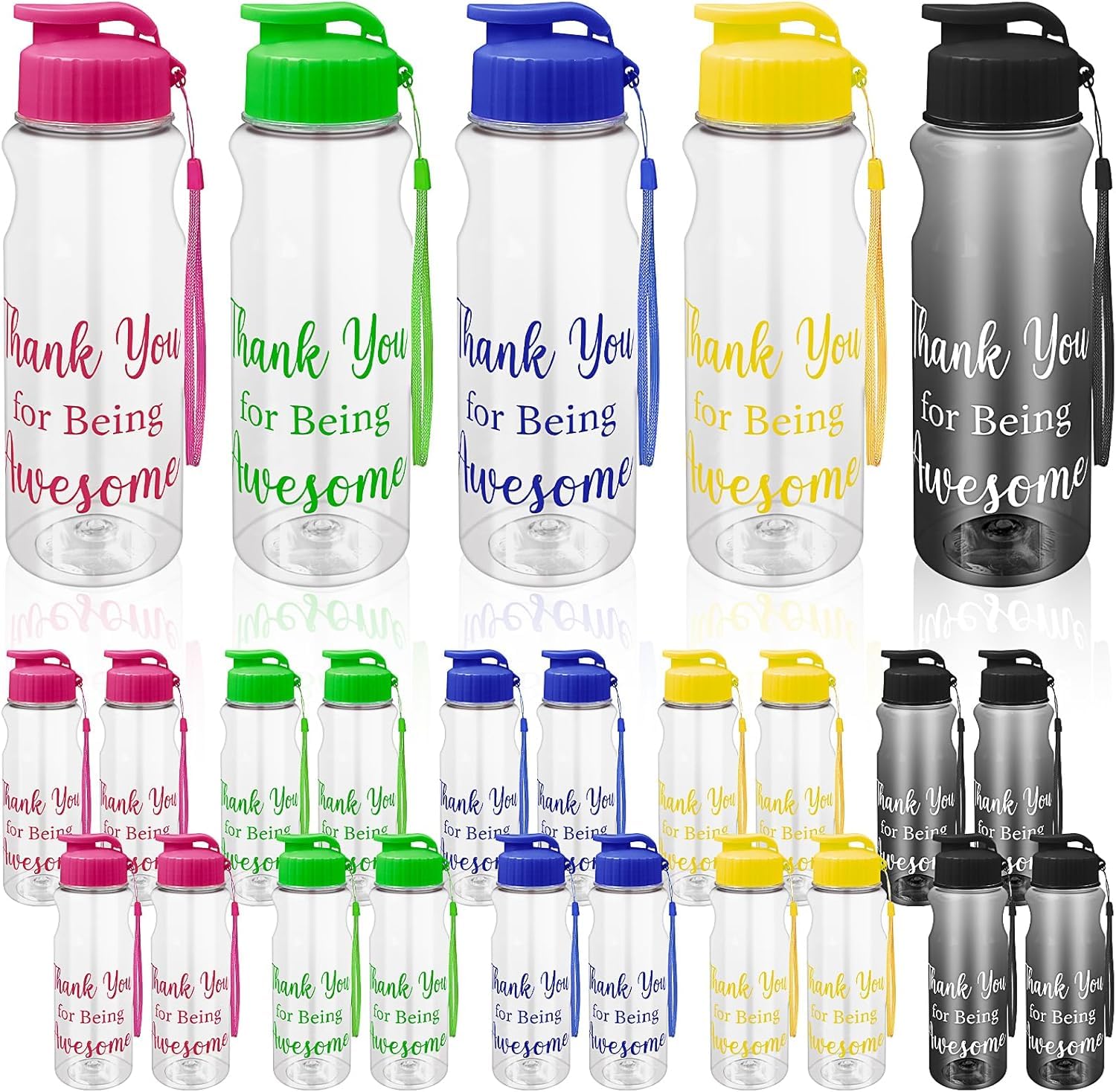 Bouteille d'eau plastique réutilisable 500 ml gourde étanche bouchon clapet lot de 15 MSYU