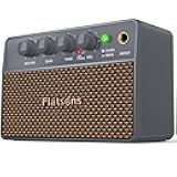 Flatsons FBA-10 Guitar Amplifier, Drive/Clean Tone Electric Guitars Amp, 10W Mini Portable Amp with Type-C Rechargeable Battery 6H Work, Wireless Vintage Guitar Speaker for Practice Travel (Gray)