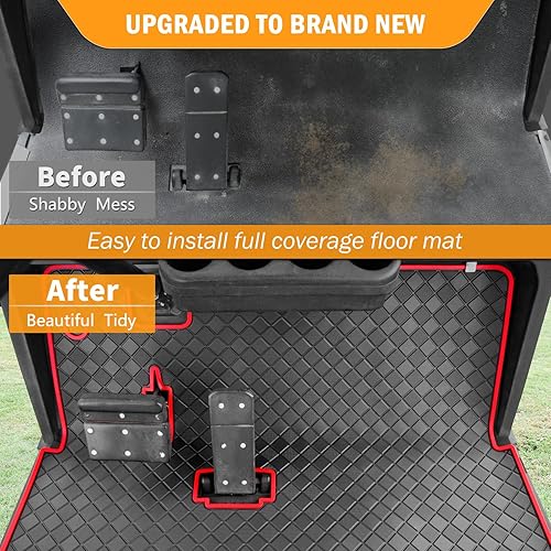 Miniatura 10 de Tapete para carrito de golf, forro antideslizante mejorado de cobertura completa para EZGO TXT (1994-2023), Express S4 (2012-2020), Valor, modelos