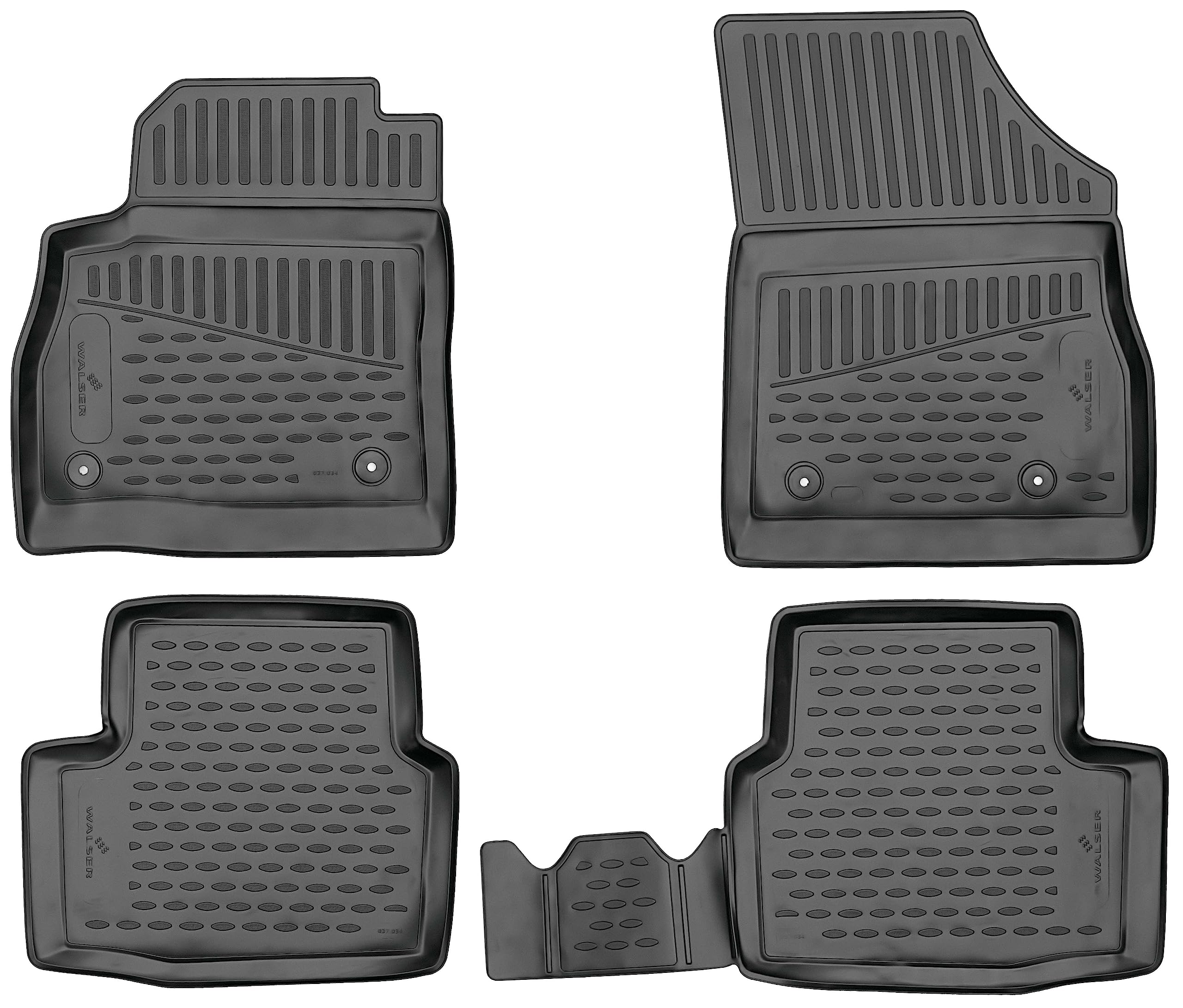 WALSER Tappetini in gomma per auto XTR su misura compatibile con Opel Astra K/Astra K Sports Tourer (B16) 11/2015-12/2022, Tappetini auto antiscivolo
