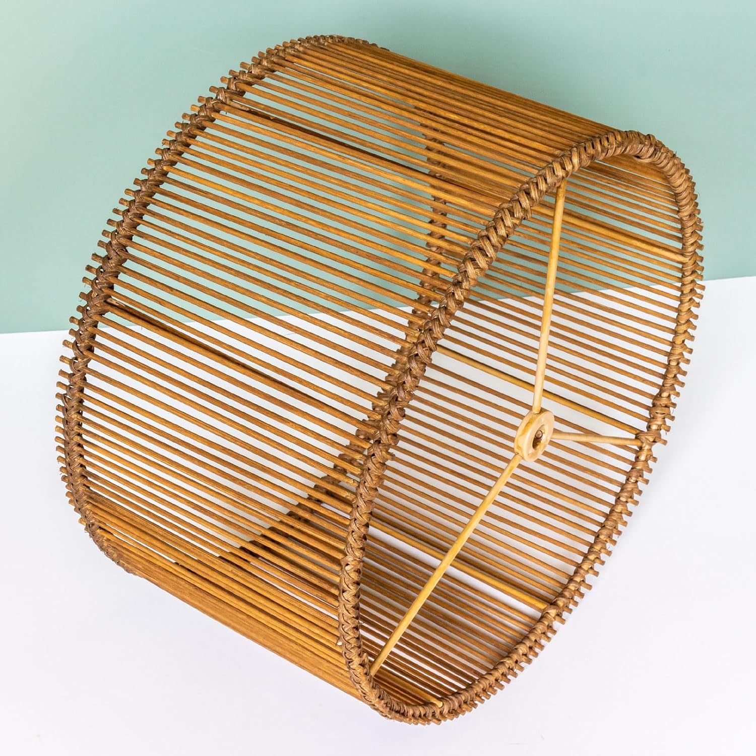 Handmade Lampshade Natural Wicker Bamboo Spider Lamp Shade for table and floor lamps, Boho Style