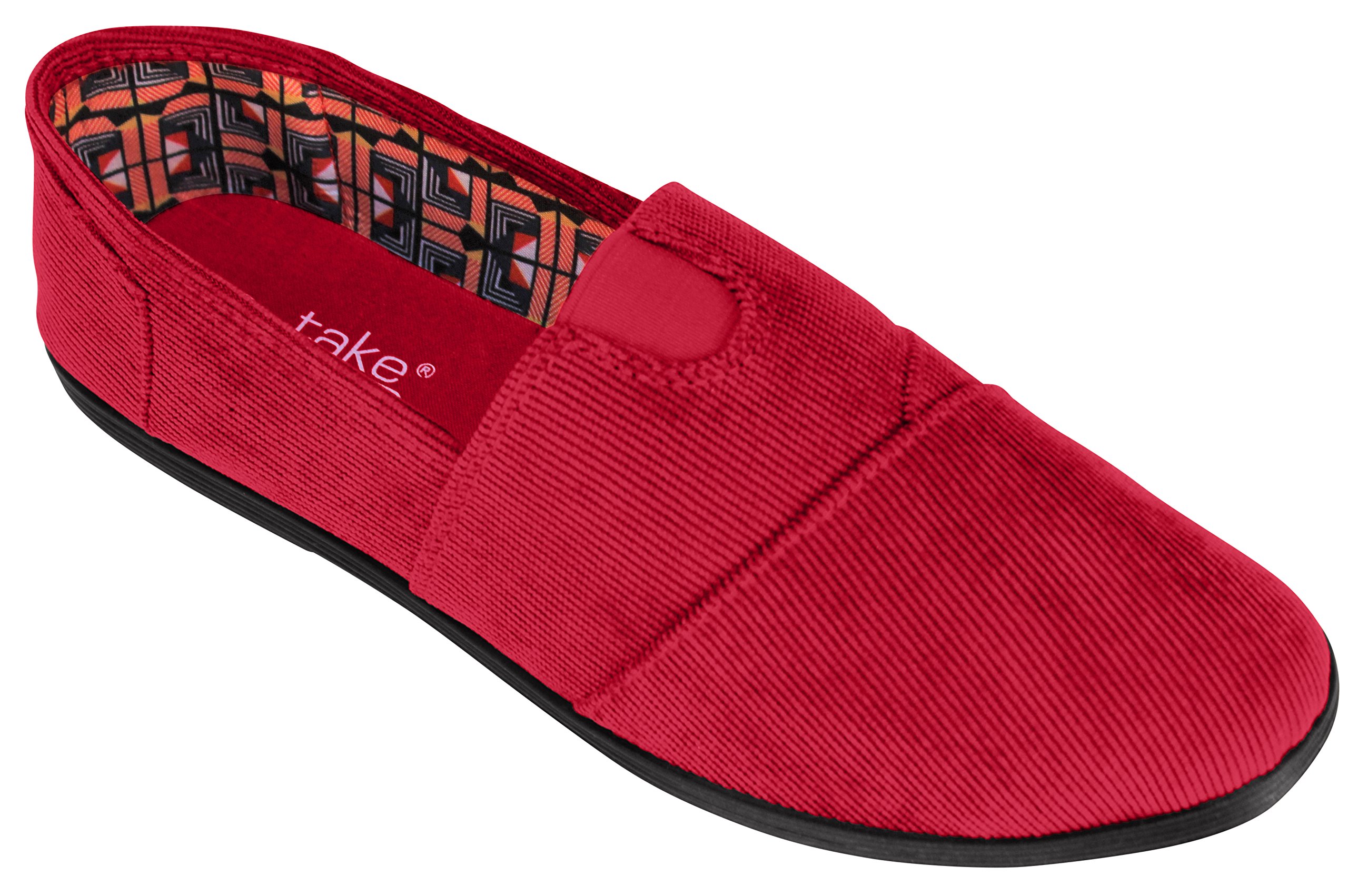 Take A Walk Canvas Slip-on for Women (9, Red Corduroy)