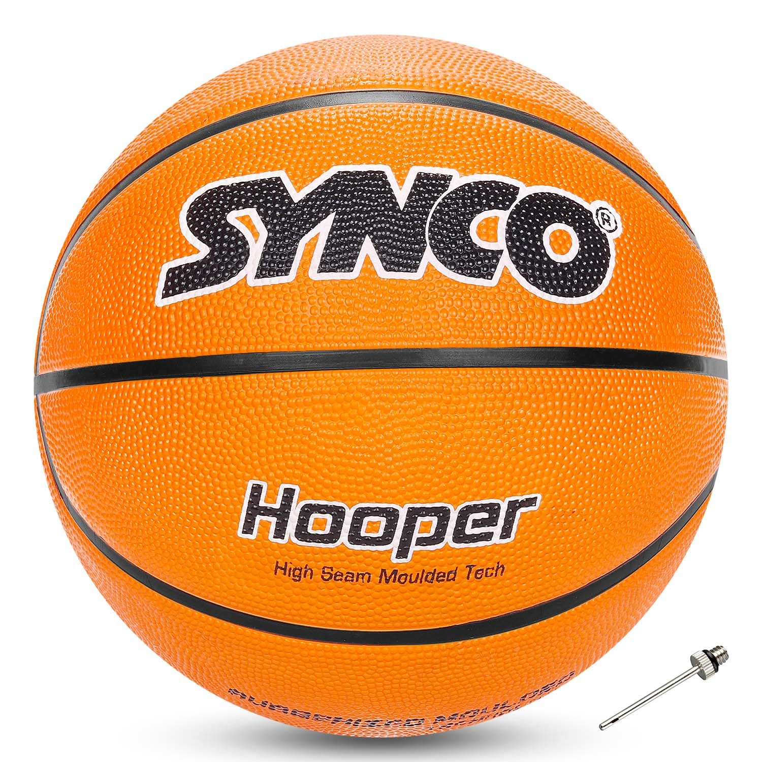 Synco Hooper Basketball Size-5 | Moulded Technology | 8 Panel | for Indoor & Outdoor Games & Training | Ideal for Boys/Girls Age 9-11 Years (Orange)