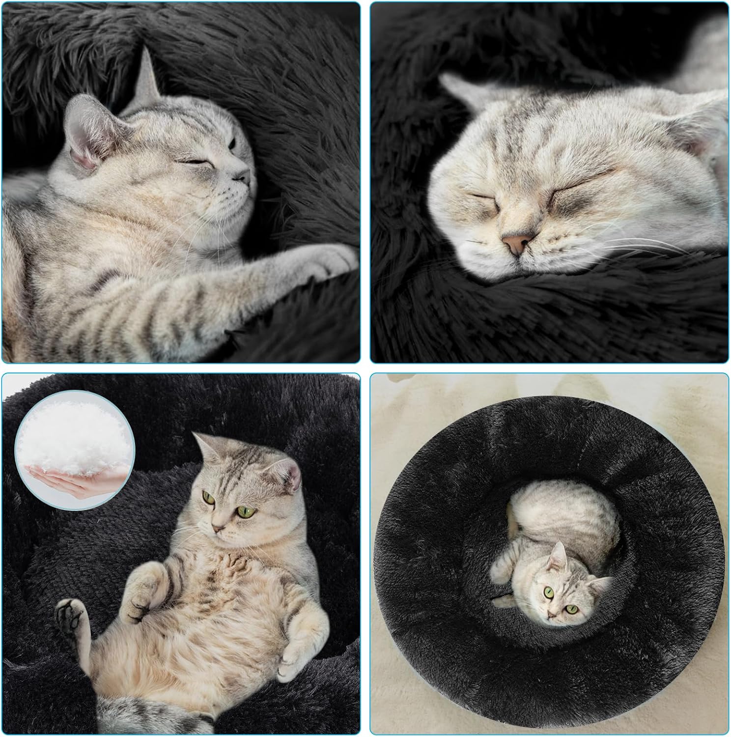 review Nisrada Cat Beds for Indoor Cats,15.7 Inch Small Cats Beds, Washable-Round Pet Bed for Puppy and Kitten with Slip-Resistant Bottom