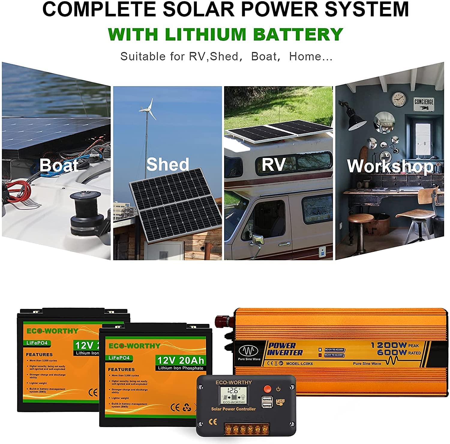 ECOWORTHY Complete Solar Panel Kit for RV Off Grid Starter Beginner