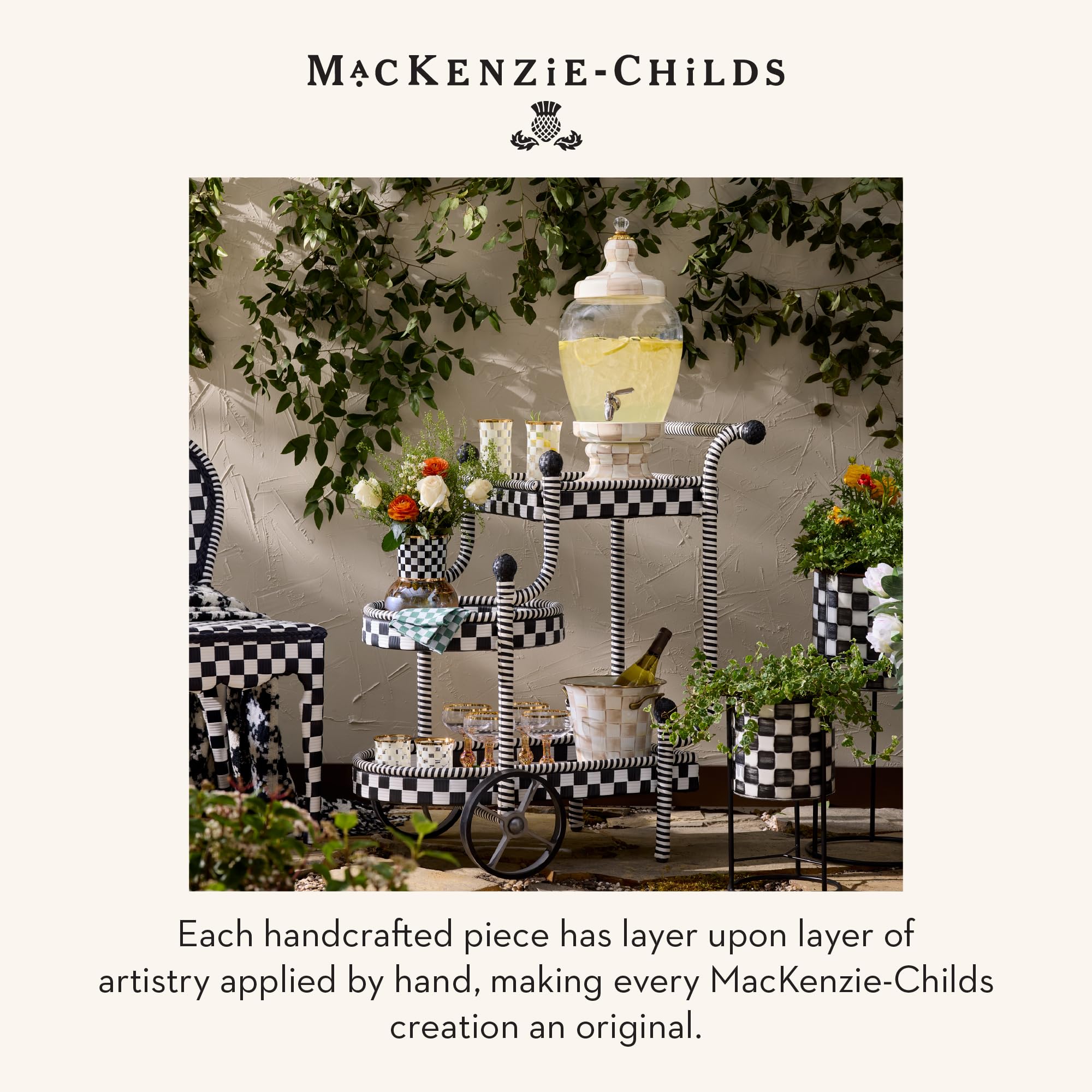 Amazon.com: MACKENZIE-CHILDS Pedestal Vase, Decorative Centerpiece