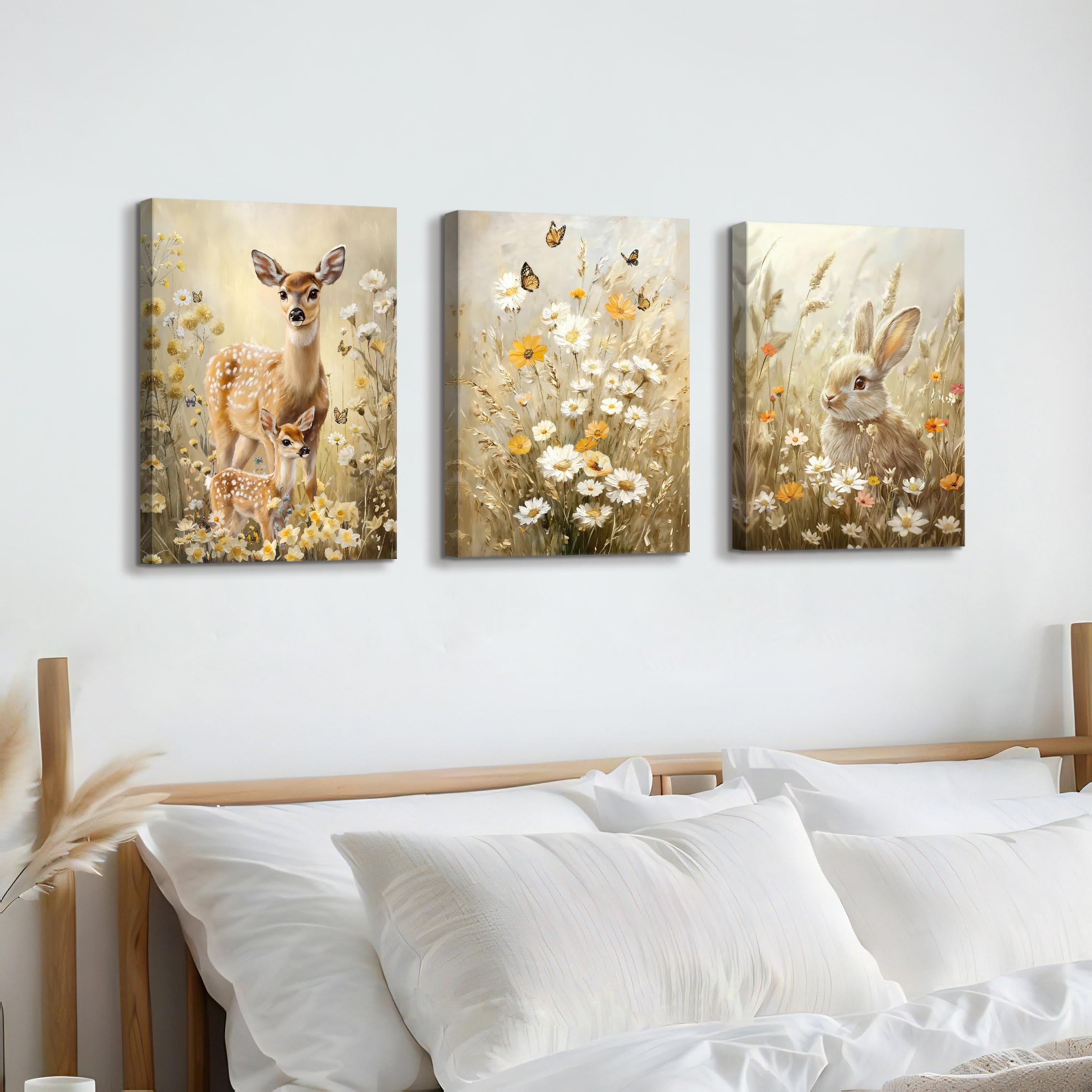 3 Pcs Wooden Framed Canvas Wall Art Set Bohemian Sage Green Canvas Prints Poster Geometric Line Beige Green Pictures for Living Room Bedroom Dinning Room Hallway Stairs Wall Decor 30x40cm x3pcs — view 133