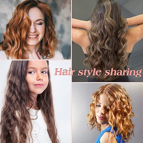 Miniatura 7 de Varita rizadora de 5 barriles de 0.6 pulgadas, rizador de pelo portátil, dos ajustes de temperatura, rizador de pelo de cerámica