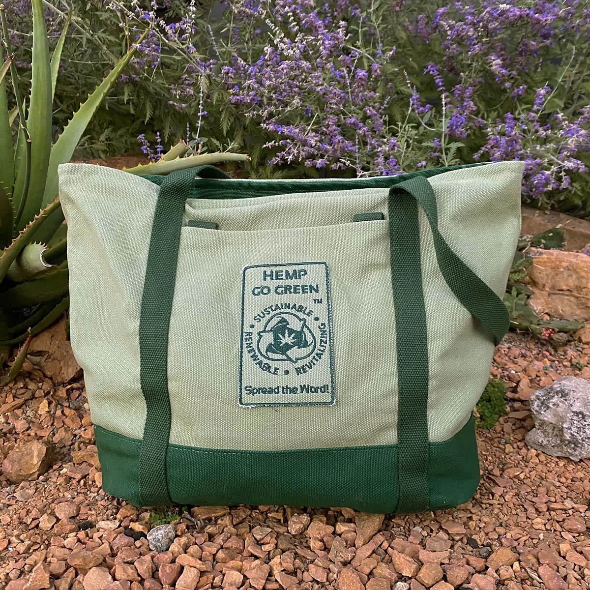 Canapa Go Green 100% tela di canapa resistente, riutilizzabile, borsa per la spesa