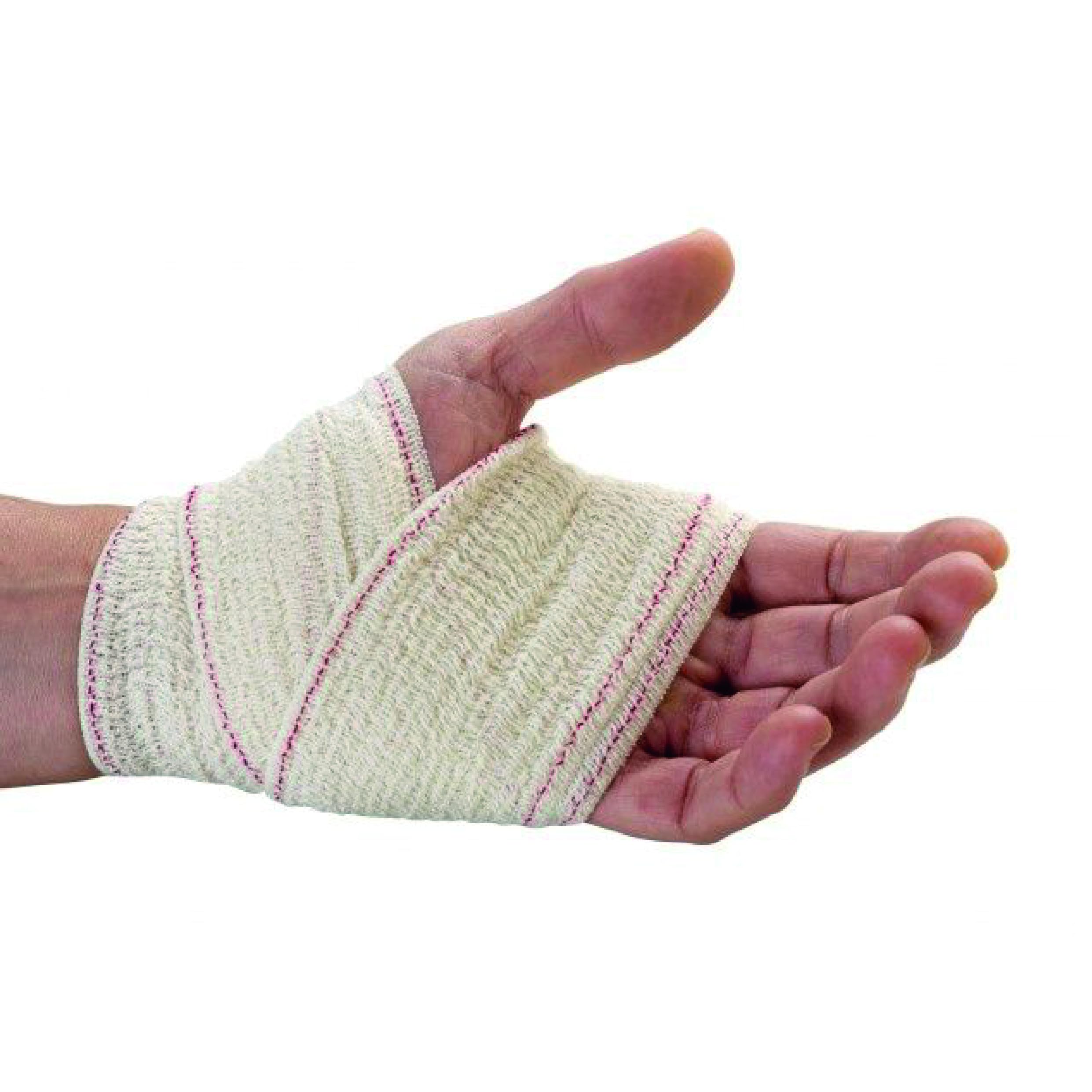 Vendas Elásticas Crepe | Sin Latéx, Compresión, Soporte, Uso médico, veterinario, deportivo, 100% Algodón | Pack de 120 Unidades, 4mx10cm