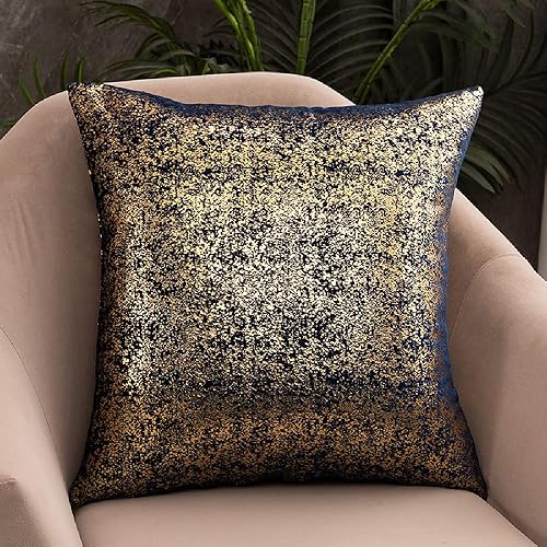 Miniatura 7 de Deeprove Funda de almohada oblonga de 12 x 20 pulgadas, estampado metálico de ambos lados con lámina dorada brillante, decoración de terciopelo