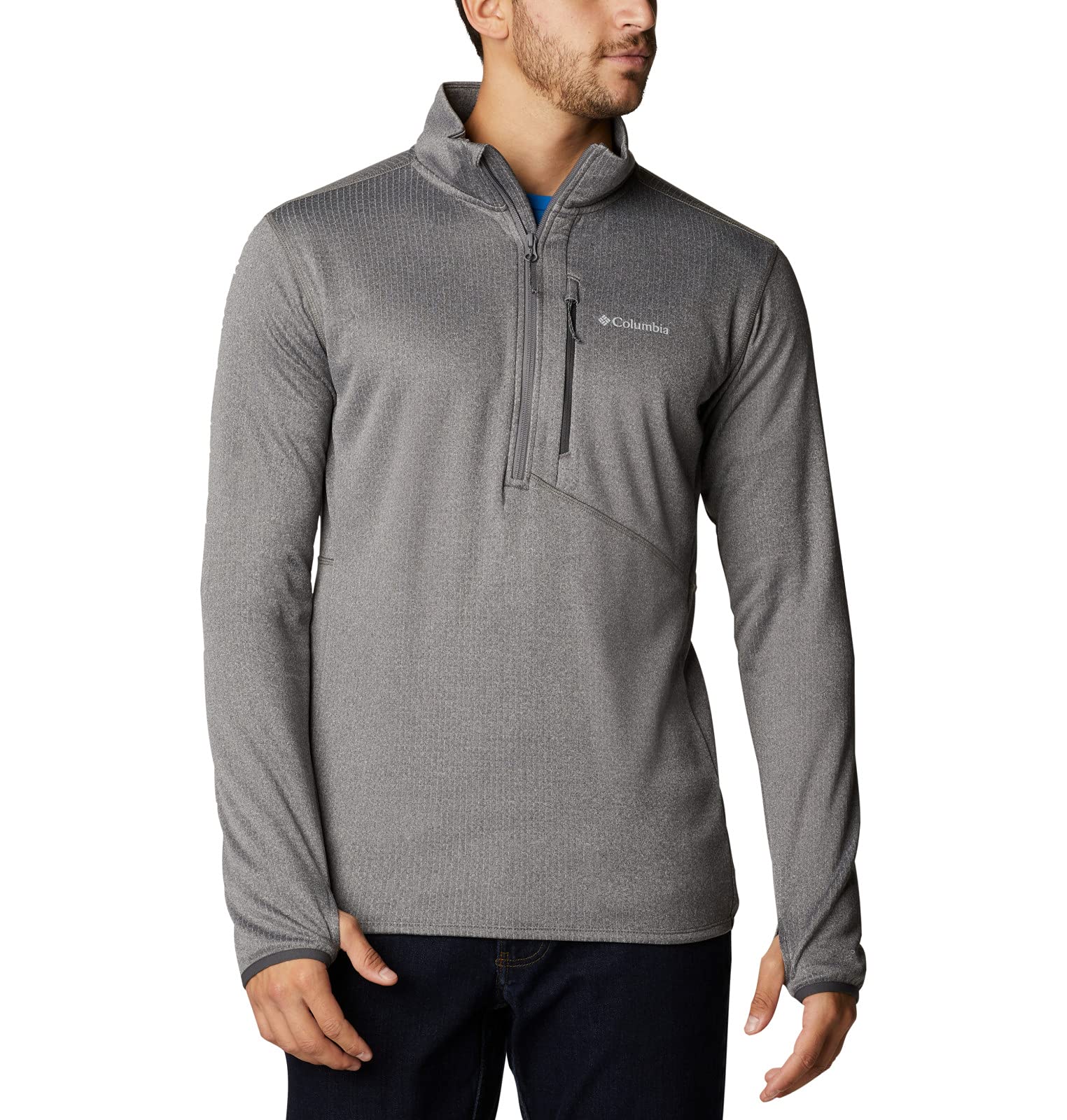 Polaire Columbia Homme – XL Gris – Veste Zippée Oversize – Randonnée/extérieur – Occasion