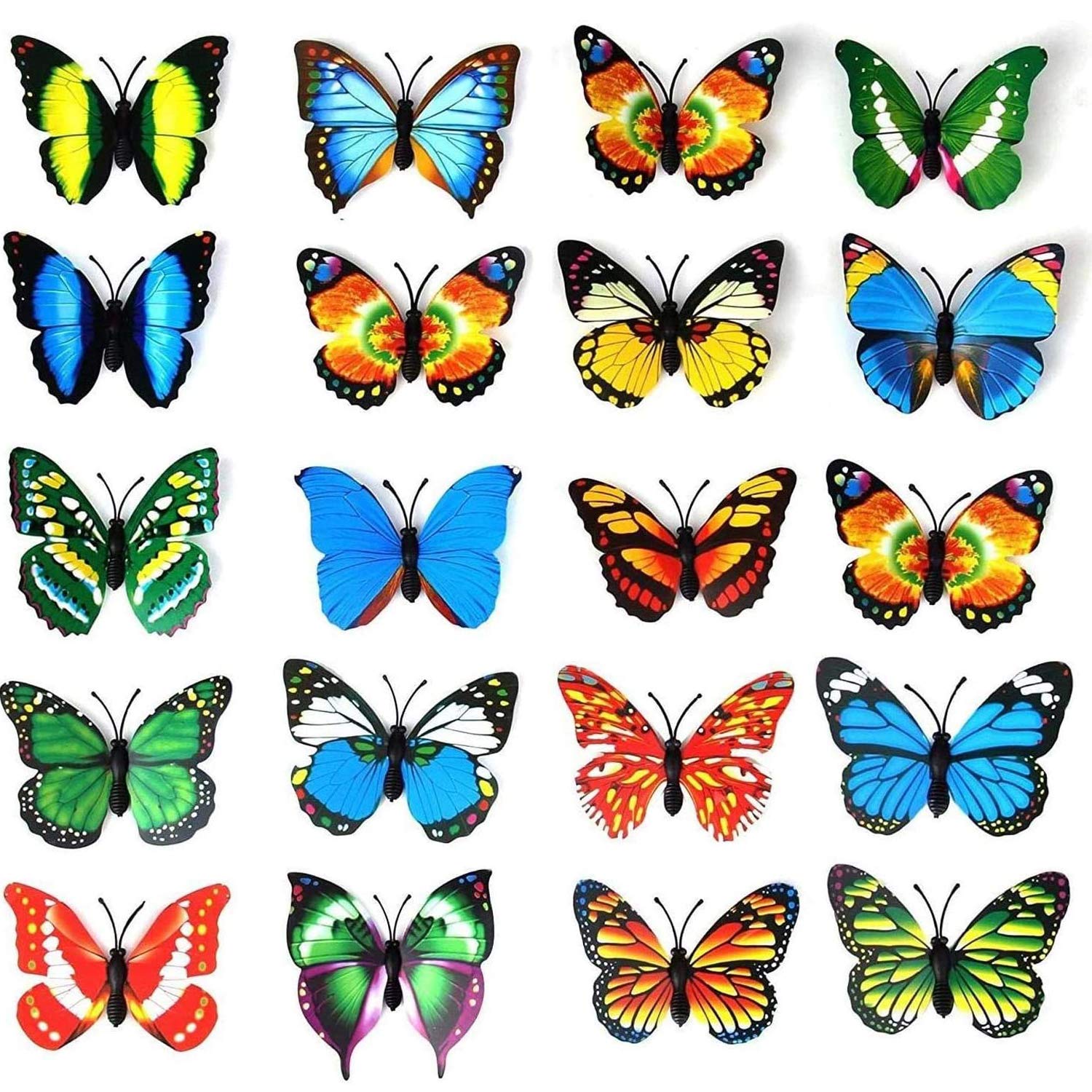 20pcs Colorful Magnet or Pin Fridge Simulation Dream Butterfly (10cm)