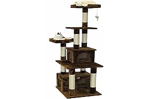 Go Pet Club Cat Tree, 62-Inch Brown Condo