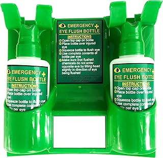 OYSTERBOY Portable Emergency Eye Wash Station Wall-Mounted First Aid Eye Wash Kit with Mirror & 2X 16oz Empty Bottles (No Eye Wash Solution Included) (Basic)