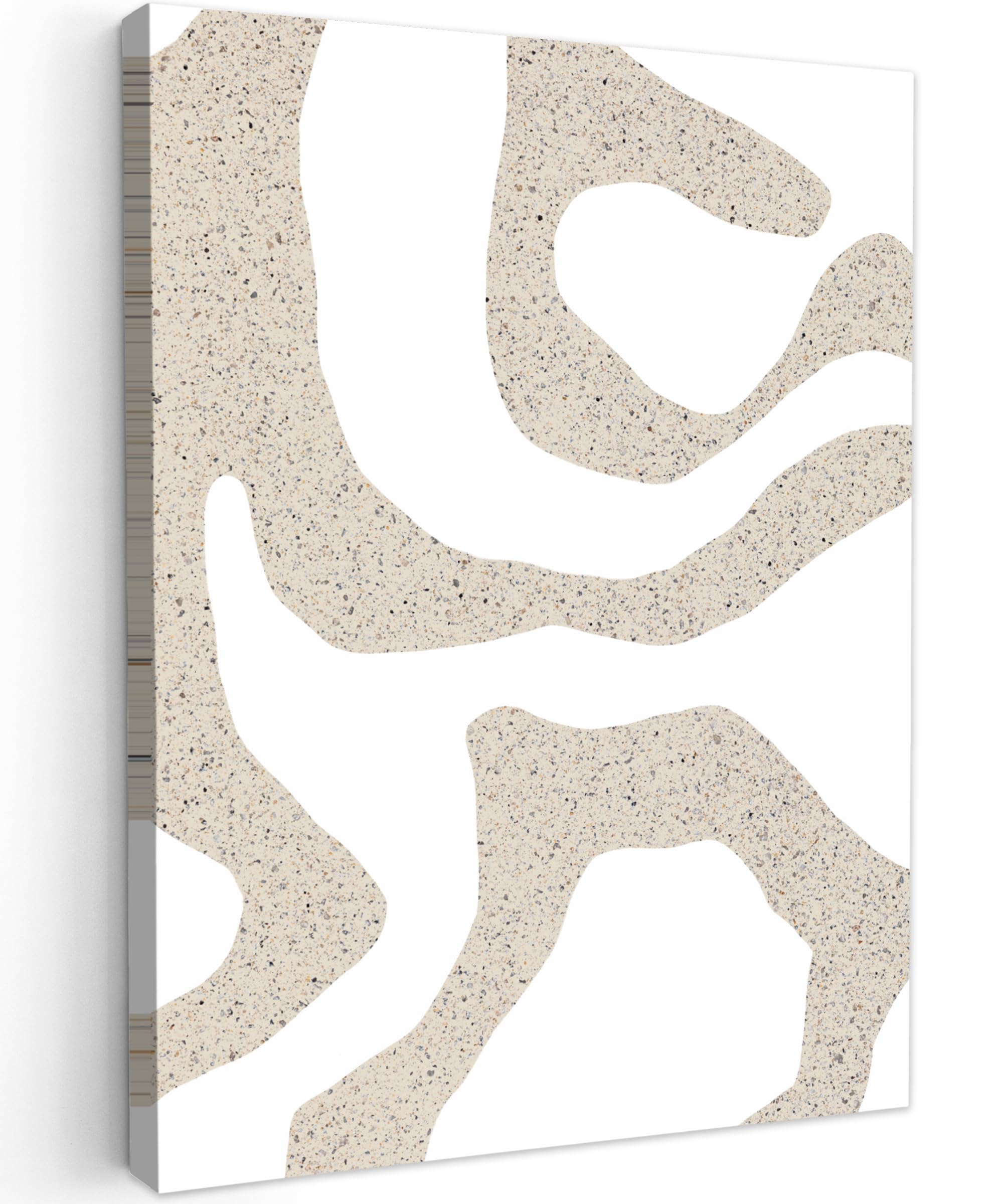 MuchoWow© Quadros Decoração Sala 50x70 cm Cuadros Decoracion Dormitorios Lienzos Decorativos para Dormitorios Modernos Abstracto - Terrazo - Diseño - Beige