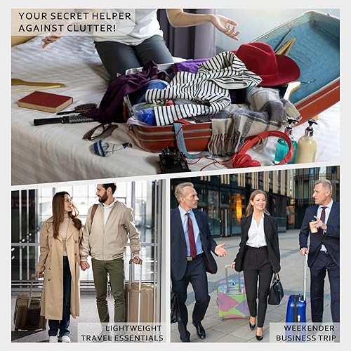 Miniatura 7 de U+U Cubos grandes de compresión para viajes, bolsa organizadora de maleta de compresión de doble cara, accesorios de viaje expandibles para ropa