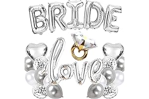 Bride Bachelorette Princess Balloons with Silver Crown and Veils Decorations