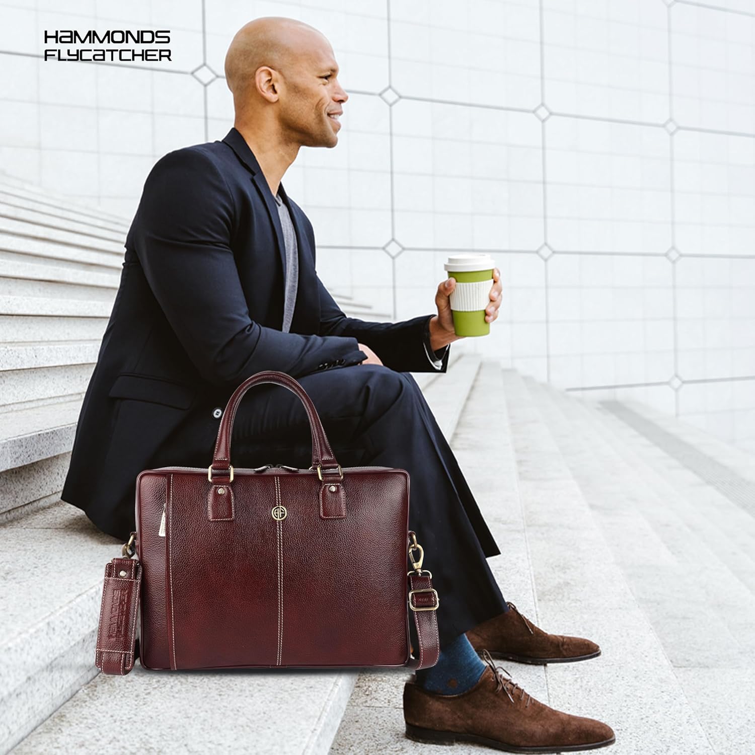 HAMMONDS FLYCATCHER Genuine Leather Office Bag for Men with Trolley Strap, 15.6 Inch Laptop Bag for Men, Adjustable Strap, Multi-Compartments, 1 Year Warranty - Office, Travel, Daily Use 41 81CA8PdOhcL. SL1500