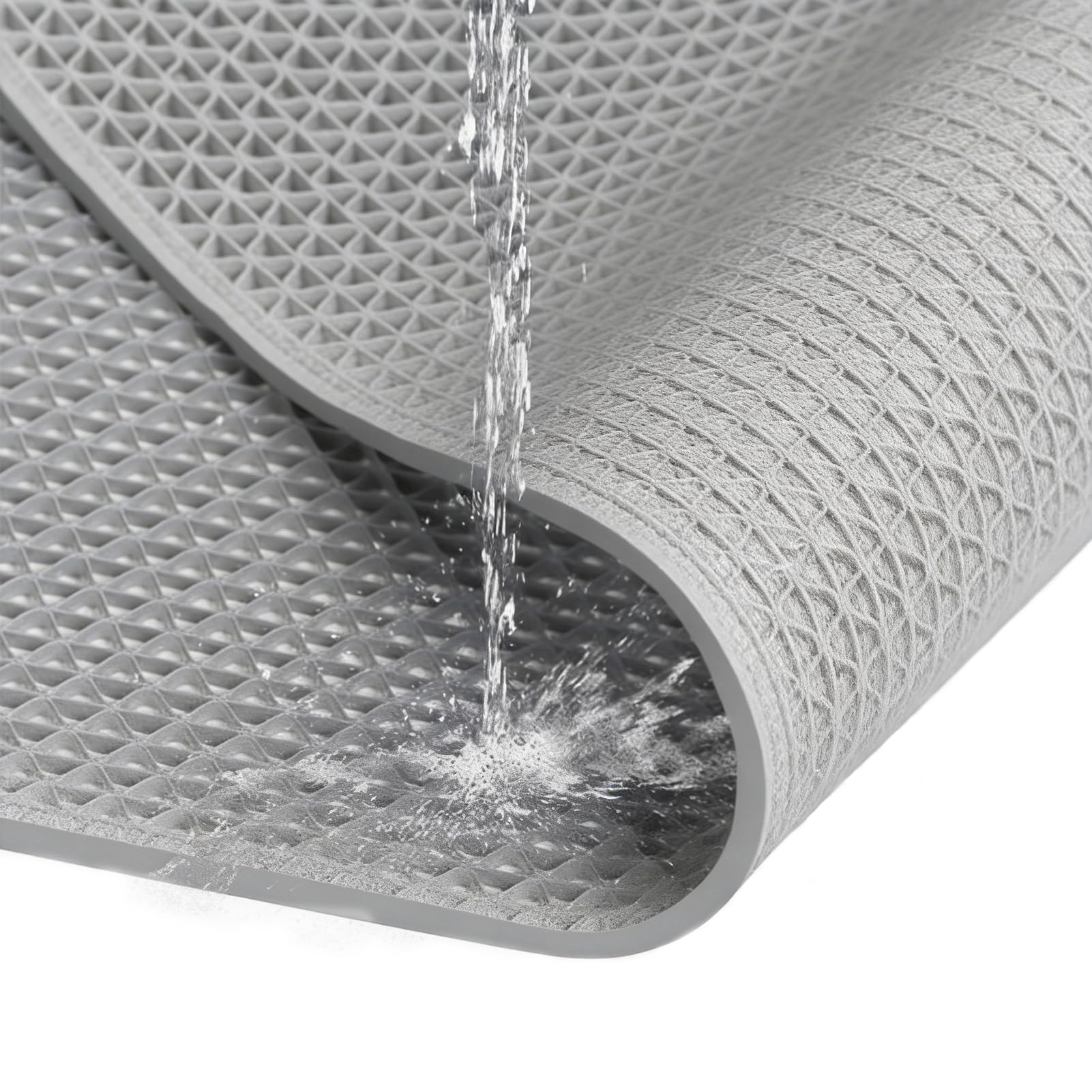 Esta Alfombrilla de Drenaje Antideslizante de PVC de Alta Resistencia de 5 mm de Grosor es Ideal para baños, cocinas, Piscinas y sótanos. Alfombra versátil de Color Gris de 0,9 x 4 m para us