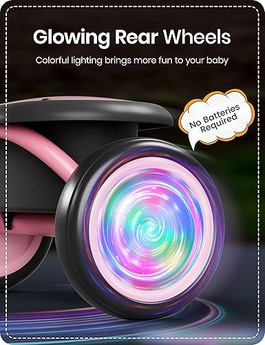 Miniatura 2 de besrey Colorful Lighting triciclo para niños de 18 meses a 5 años, bicicleta para niños pequeños con campana, triciclo para niños, regalo para niños