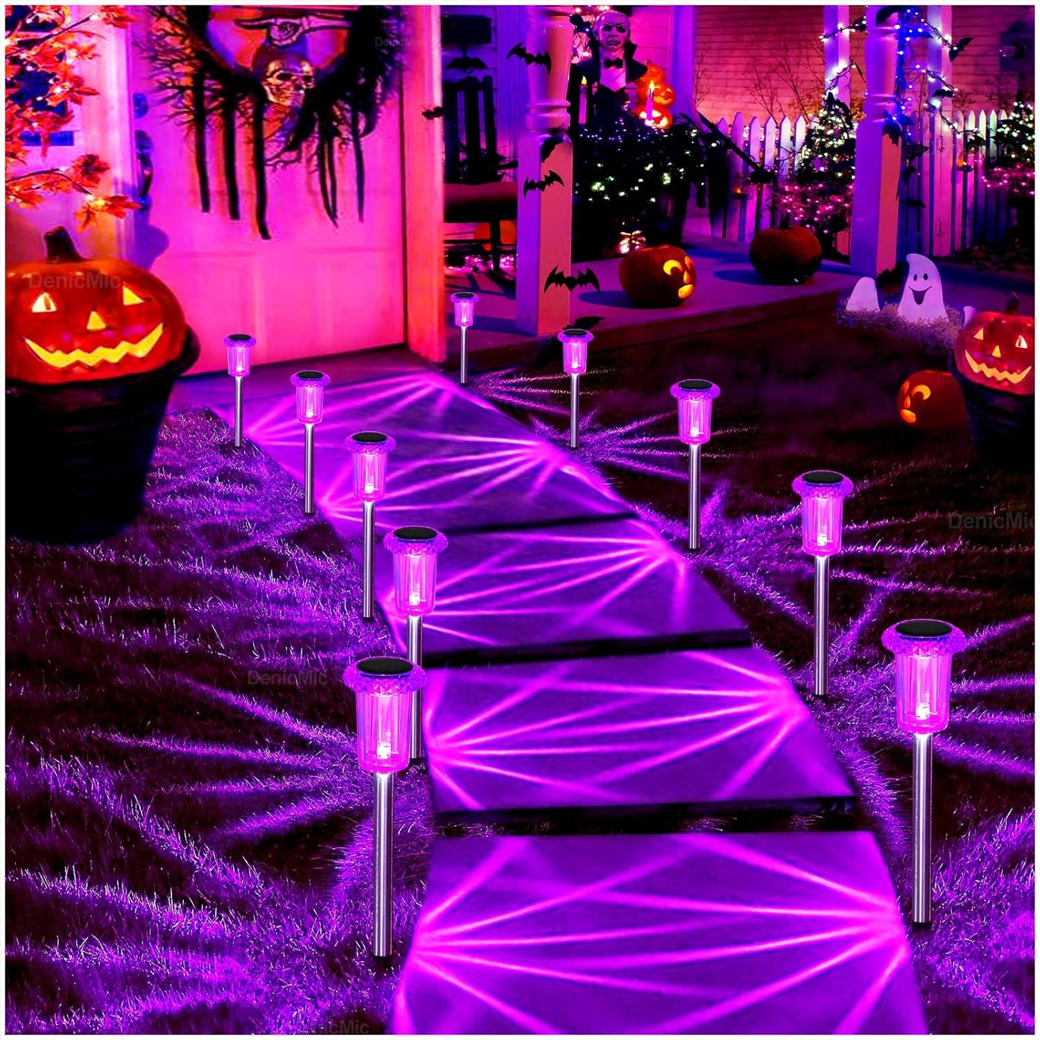 DenicMic Halloween Solar Lights Outdoor 10 Pack Purple LED Waterproof Yard Garden Patio Backyard Pathway Walkway Landscape Path Lawn Outside Halloween Decorations Outdoor DenicMic Halloween Solar Lights Outdoor 10 Pack Purple LED Waterproof Yard Garden Patio Backyard Pathway Walkway Landscape Path Lawn Outside Halloween Decorations Outdoor