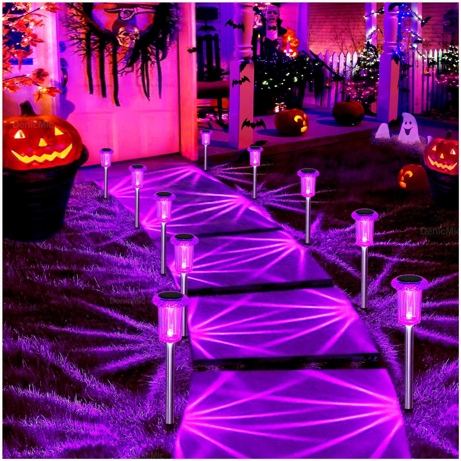 Purple outdoor LED lights