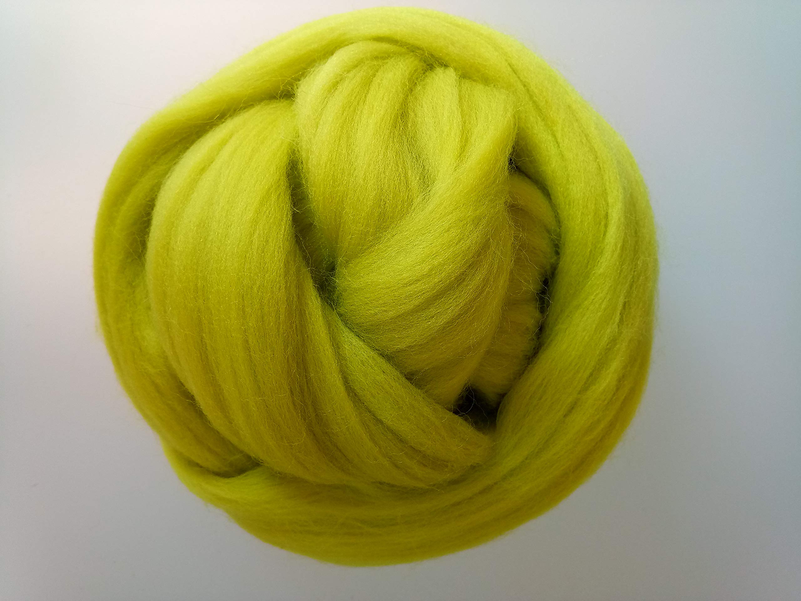 Pastel Colours* 100% Merino Wool Tops Roving for Wet and Needle Felting, 30-150 g (Lime Lemon, 90 g)