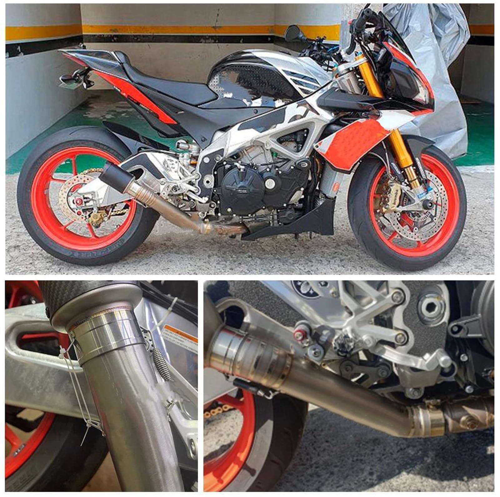 Tubo di collegamento centrale 60mm per Aprilia RSV4 2009-2015 (Tipo A)