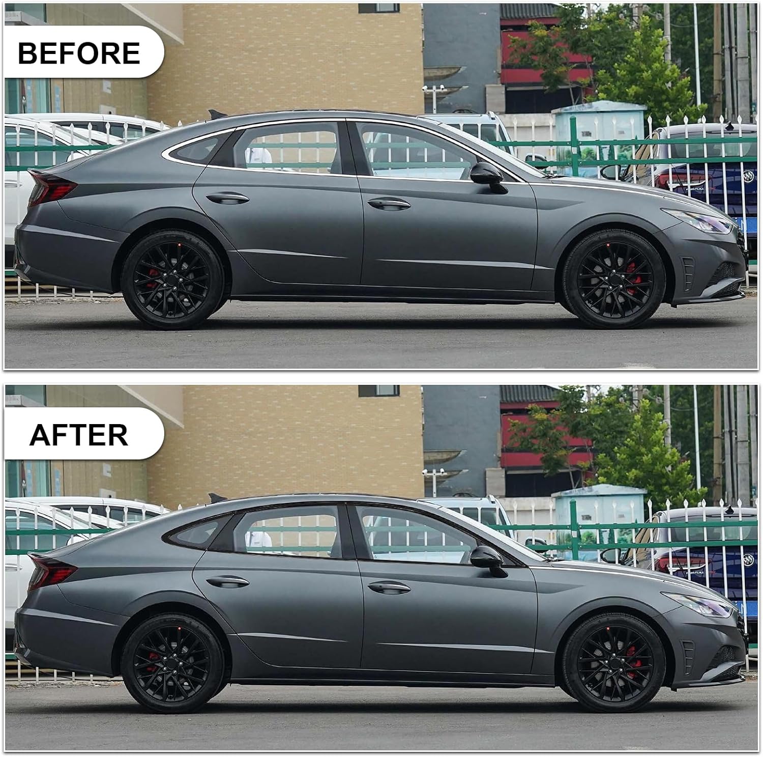 Stainless Steel Window Trim Chrome Delete for Hyundai Sonata 2020-2025 Black Window Trim Blackout Kit