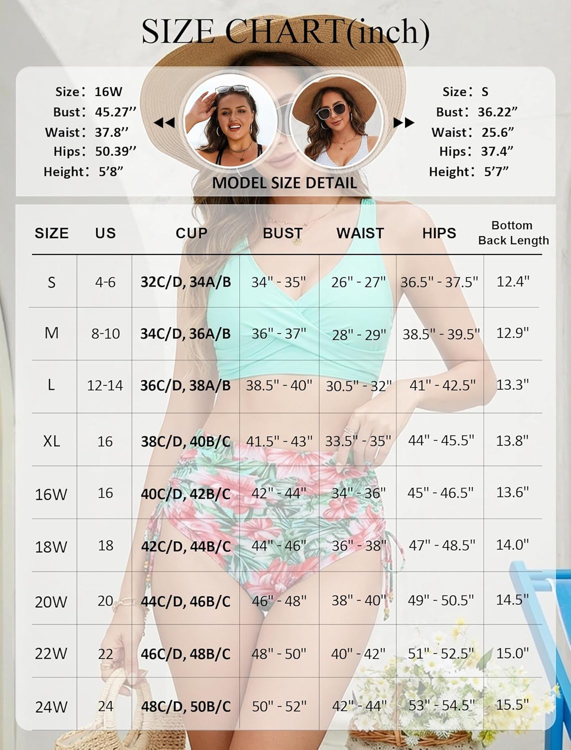 Arolina Womens High Waisted Bikini Sets V Neck Twist Front Two Piece Swimsuit Adjustable Tie Side Bathing Suit(S-24W) - Image 6