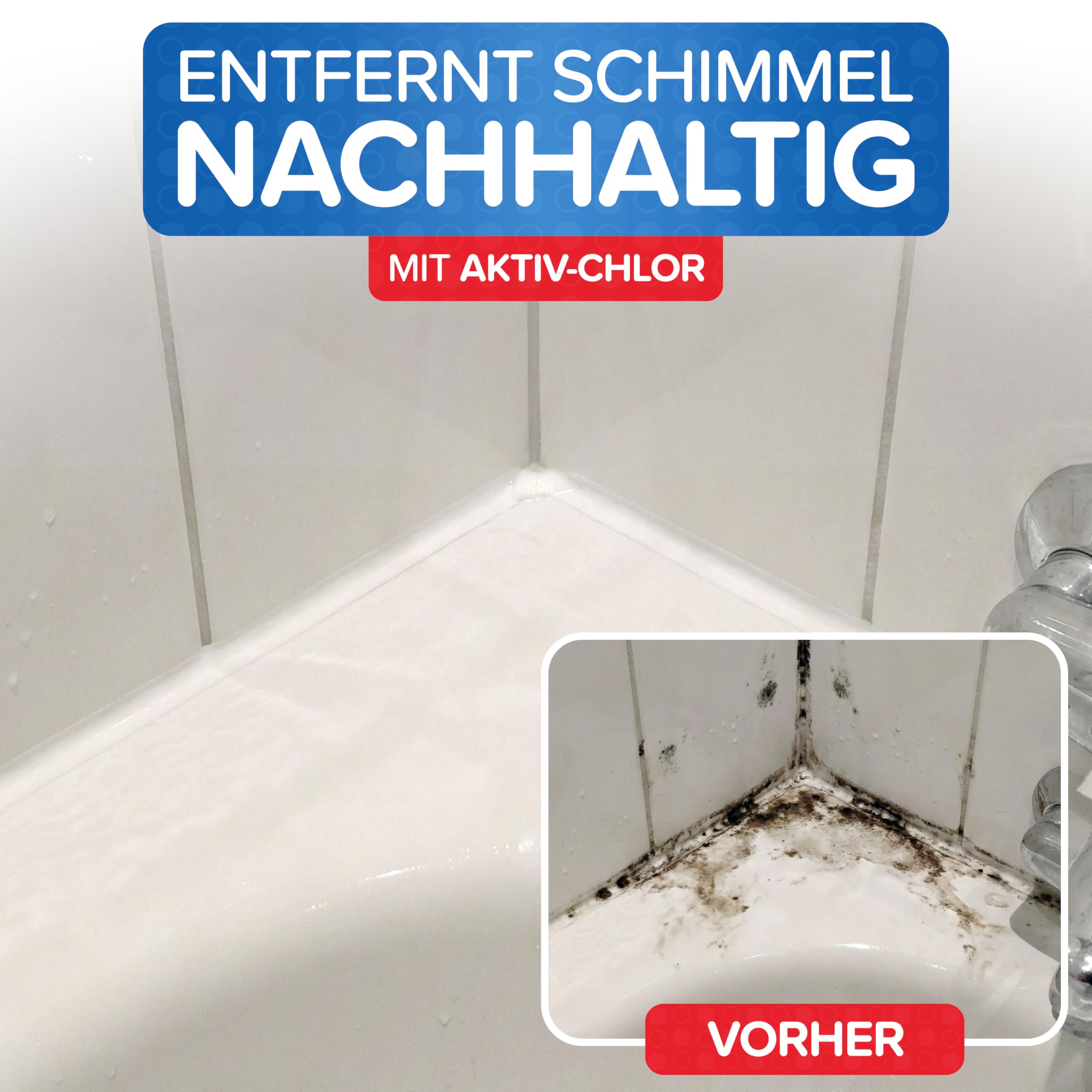 Patronus Profi Schimmelentferner mit Hafteffekt & Sofortwirkung [3x 500 ml] | für Wand, Bad, Fliesen, Fugen & mehr - Effektives Anti Schimmel Spray mit Aktivchlor zum Schimmel entfernen & Fugenreiniger