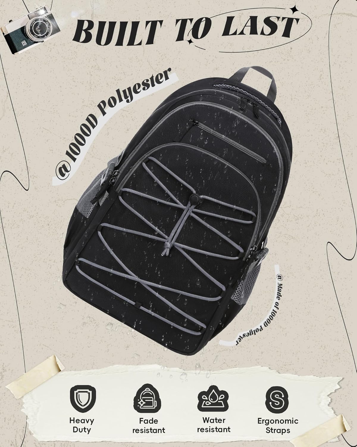 Middle High School Backpacks for Boys Girls Large Bookbags with Laptop Compartment for Teens Teenagers Back to School Book Bags Mochilas Escolares para Adolescentes (Black/Gray, Solid) - Image 6