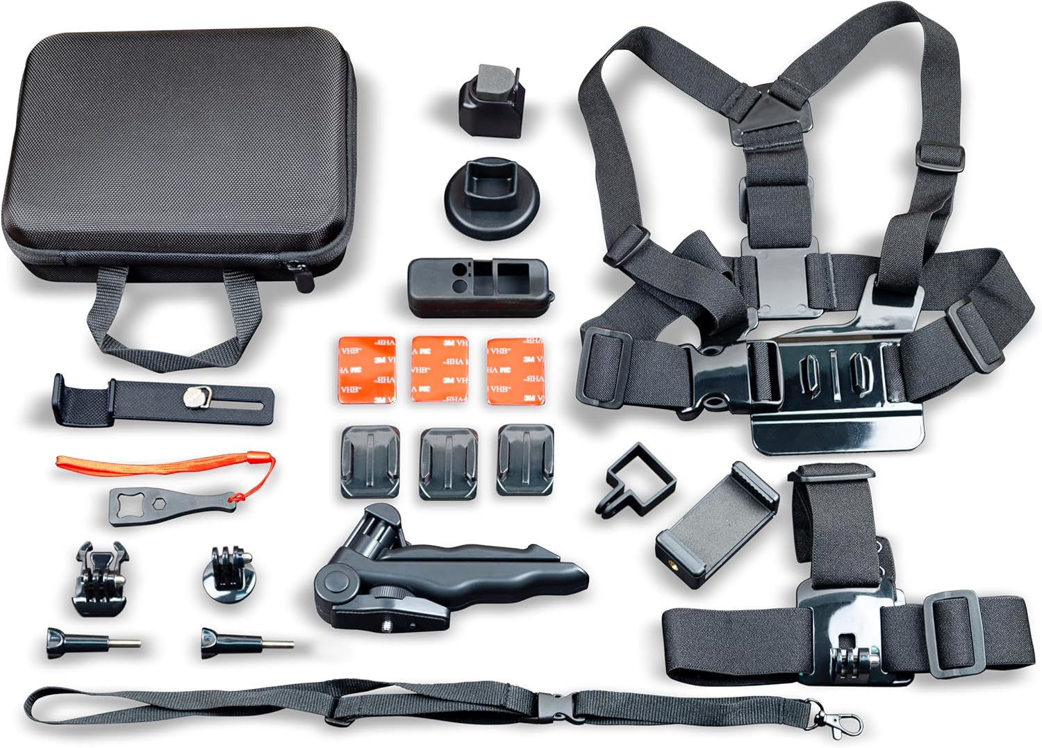 Re-Fuel Complete Action Camera Filming Bundle – 16-Piece Accessory Kit + Quikpod Explorer 2 Extendable Selfie Stick + Long-Duration Power Module for GoPro Hero 9-13 – Waterproof Dustproof