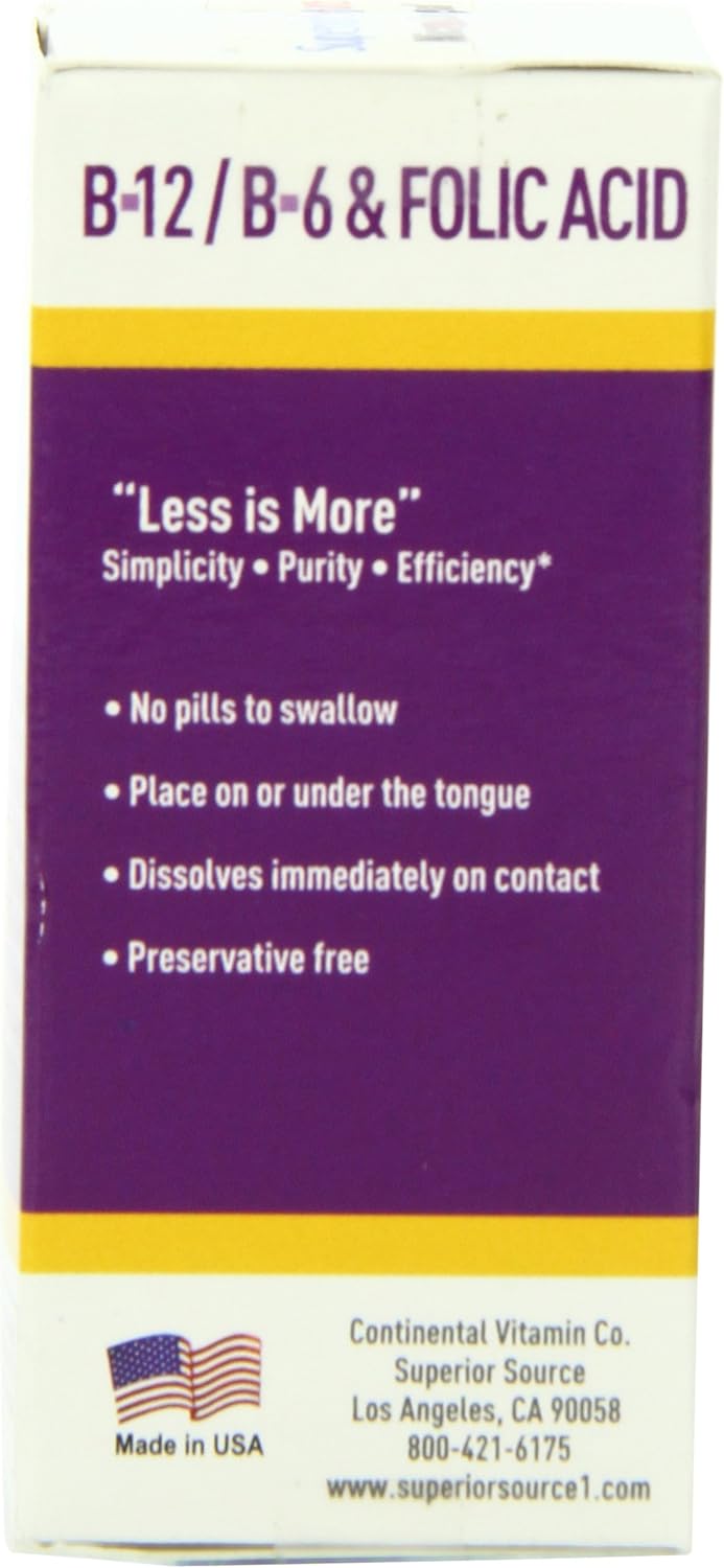 Superior Source B12/B6 /Folic Acid Multivitamin, 1000 mcg/2 mg/800 mcg, 60 Count : Health & Household