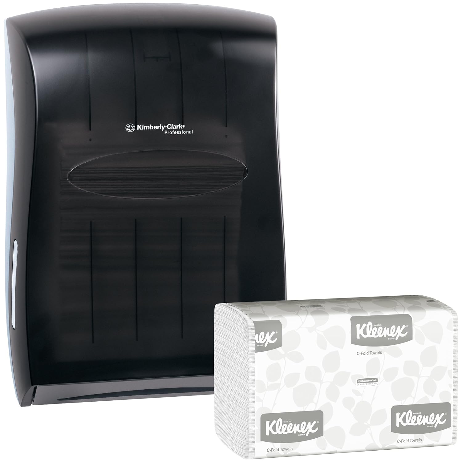 Kimberly Clark Paper Towel Dispenser (Black) with 16 Packs of 150