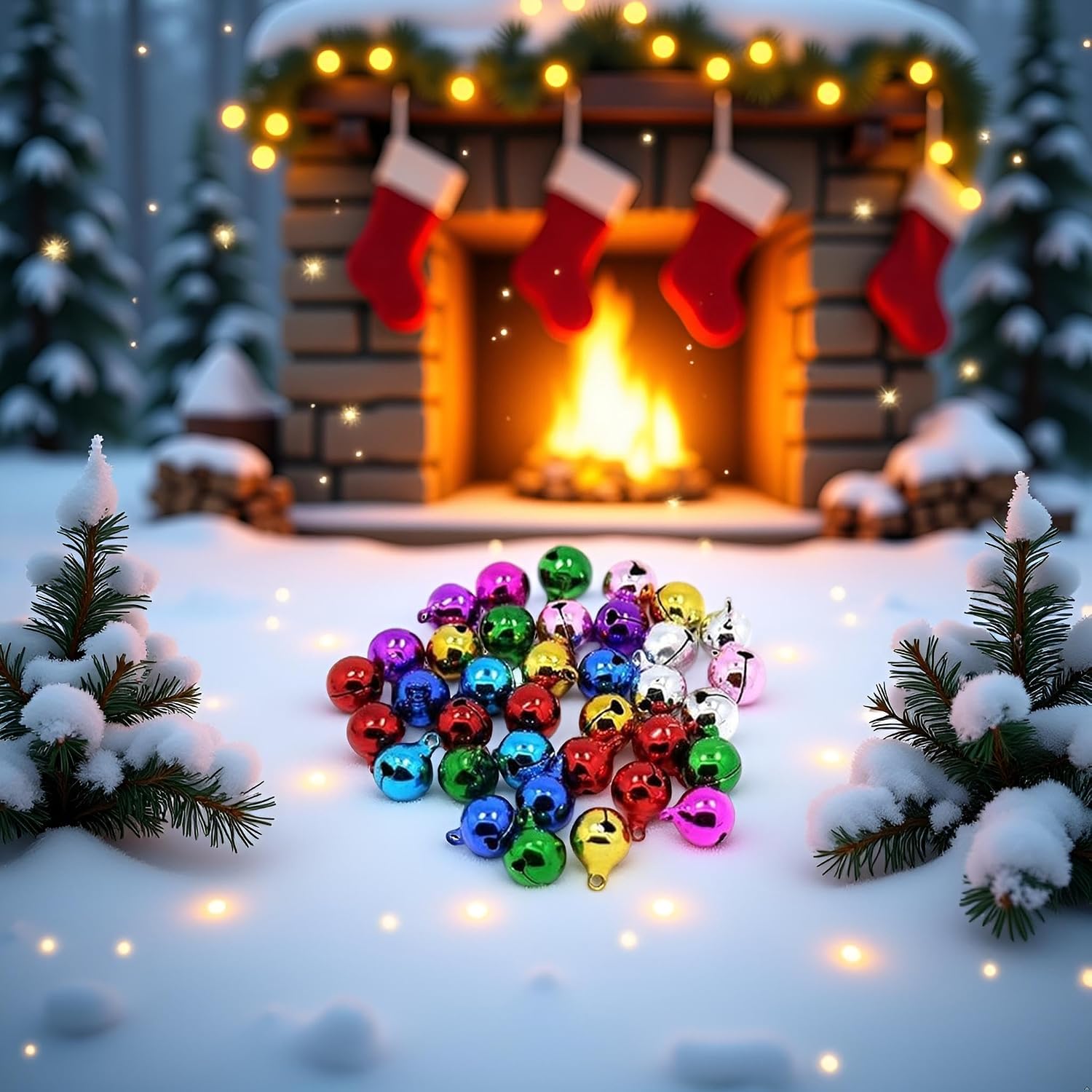 100pcs Multicolored Mini Bell,Small Bells Jingle Bell Tinkle Bell for Christmas Decoration Christmas DIY Accessories 6mm,Craft Bells Craft Supplies