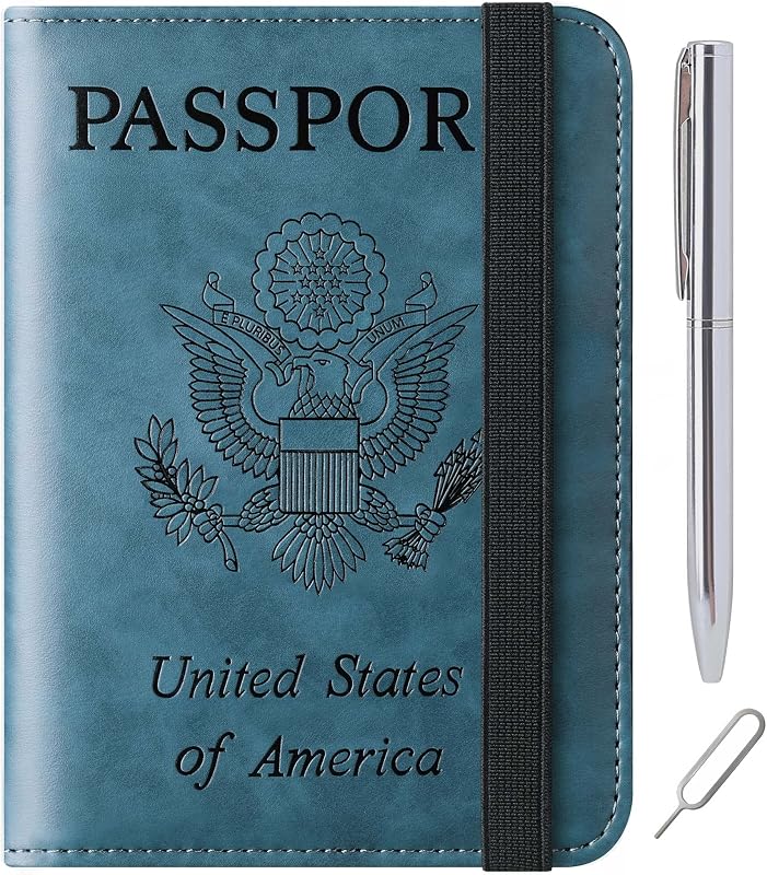 LOHASLIFE Porta Pasaporte para Viajes, Cartera con Funda para Pasaporte con Bloqueo Rfid | Elementos básicos de viaje, estuche para tarjetas de documentos, cuero sintético, accesorios de vacaciones