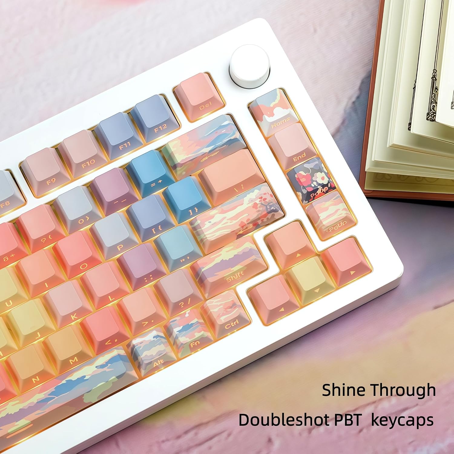 dagaladoo Colorful Sunset Keyboard keycaps,Double Shot PBT keycaps image 3