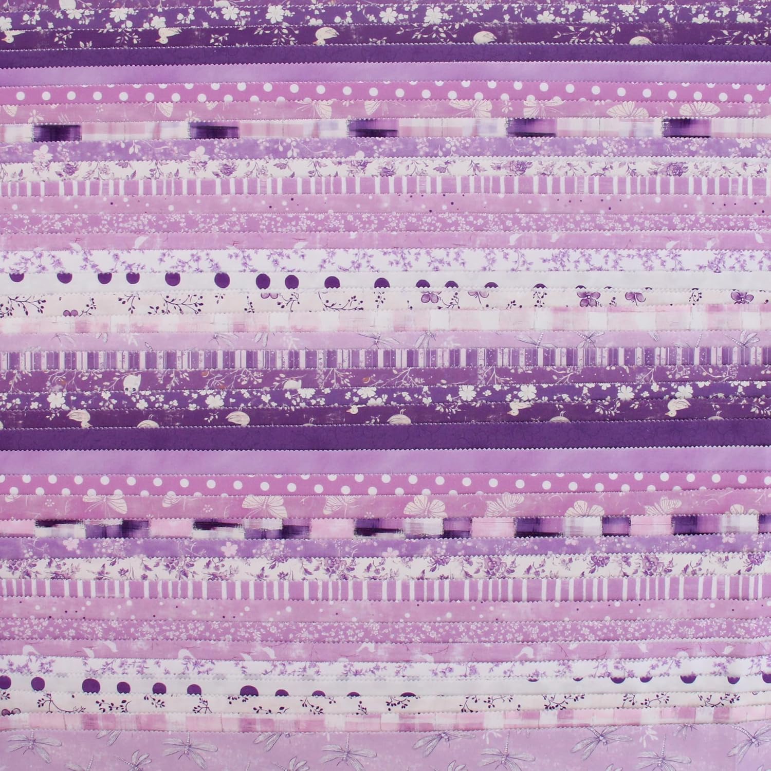 ThreadArt Exclusive Prints Jelly Roll Fabric Strips for Quilting, Crafting, and Sewing, 40 Precut Fabric Strips in Purple Prints, Premium Cotton for Quilts, Crafts, Rugs, Blankets, Clothing and More