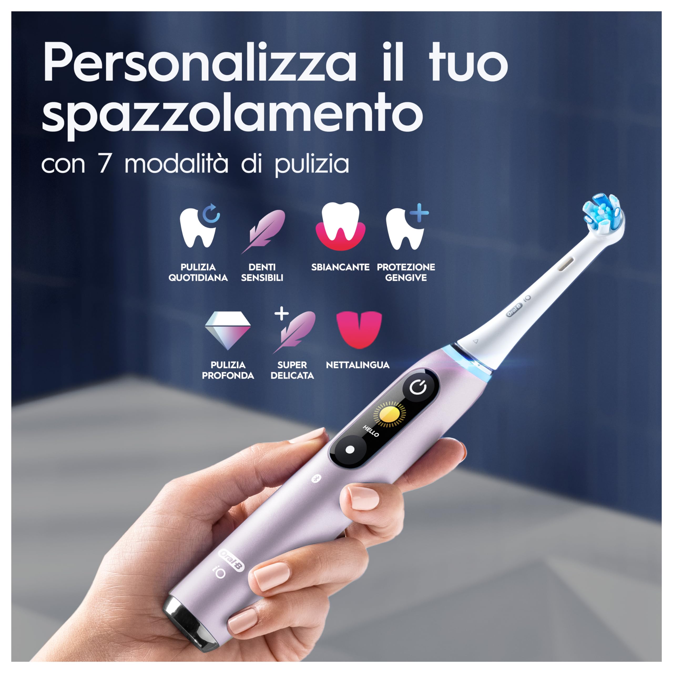 Oral-B Spazzolino Elettrico Ricaricabile iO9 Rosa Edizione Speciale, 1 Testina, 1 Astuccio Magnetico, 1 Custodia Da Viaggio Ricaricabile, 1 Spazzolino