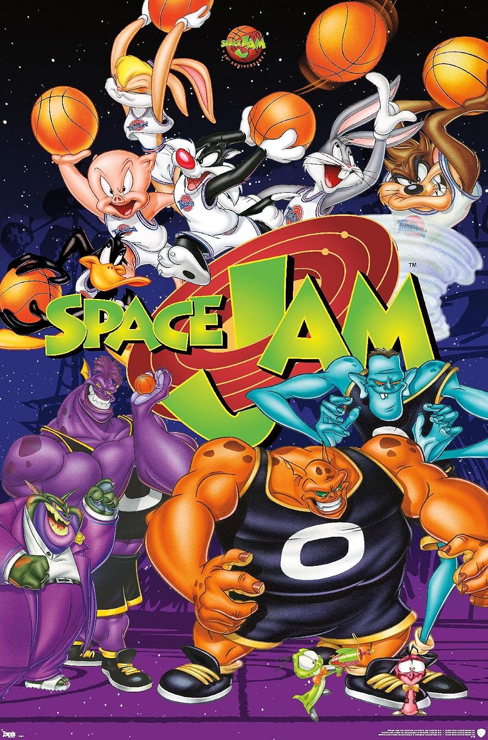 Trends International Looney Tunes: Space Jam - Collage Wall Poster, 14.725" x 22.375", Premium Unframed Version