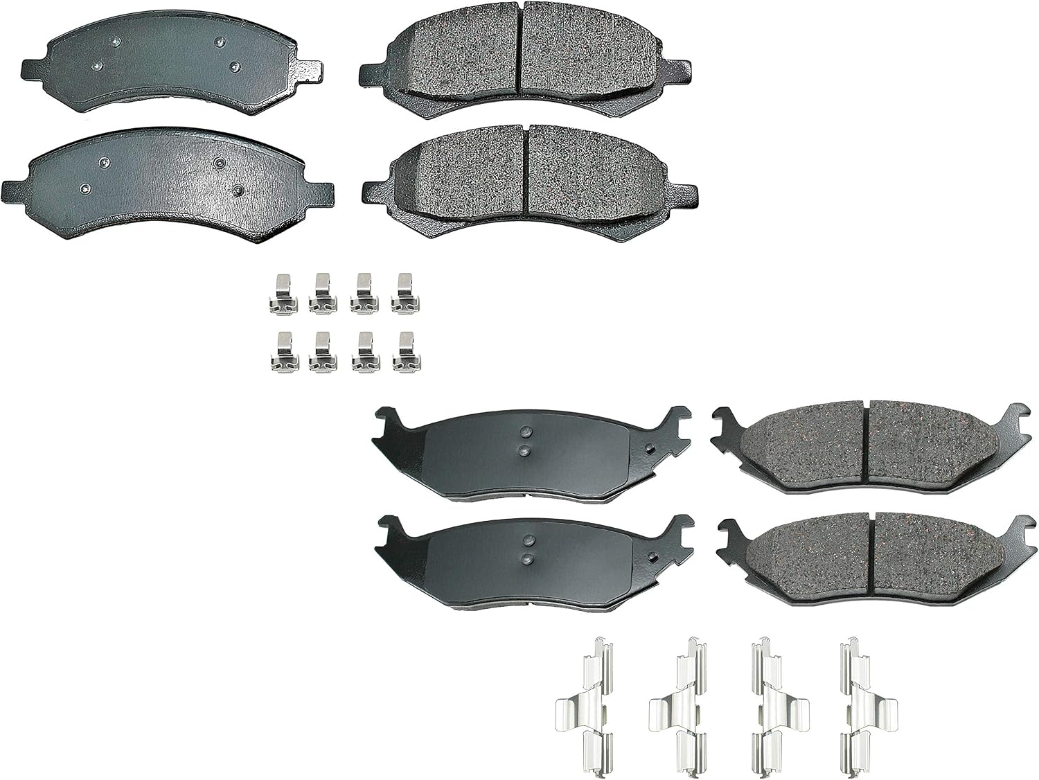 Newparts ProACT Front and Rear Ceramic Brake Pad Set with Hardware