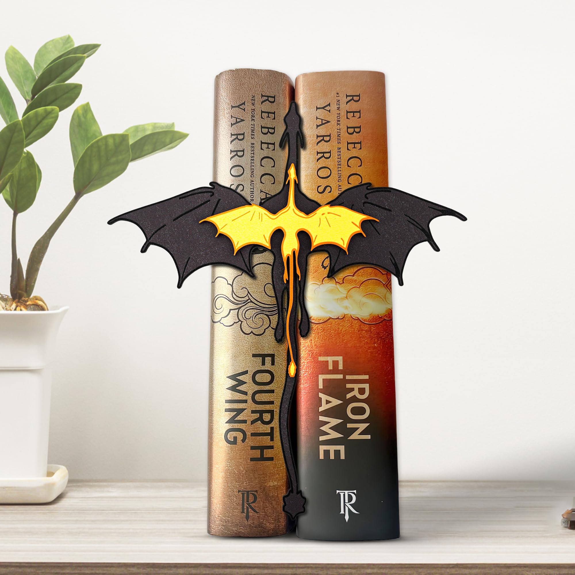 Big Size 7.9 inch, Dragon Ornament, Wooden Book Shelf, Library, Bookshelf Decor, Book Lovers Gifts