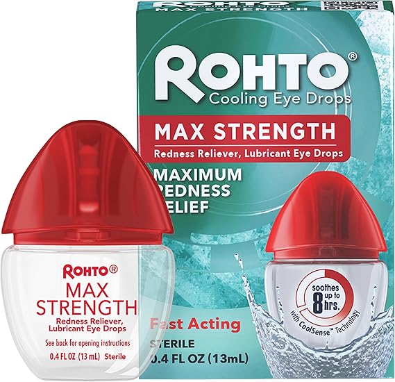 Rohto maximum strength eye drops, redness relief for itchy eye, d…
